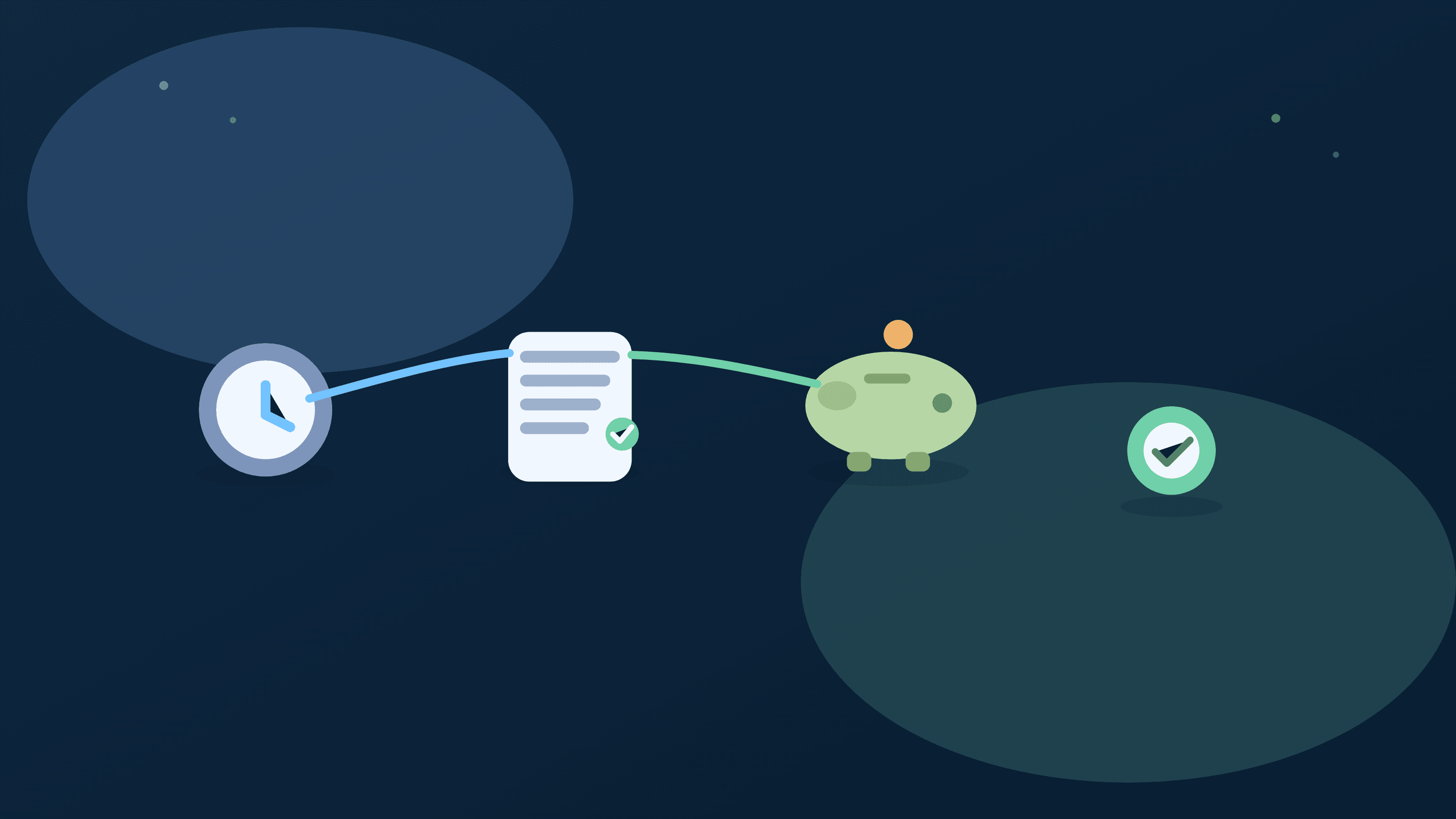 Abstract pre-payday buffer visual for weekly bill scheduling and late-fee prevention