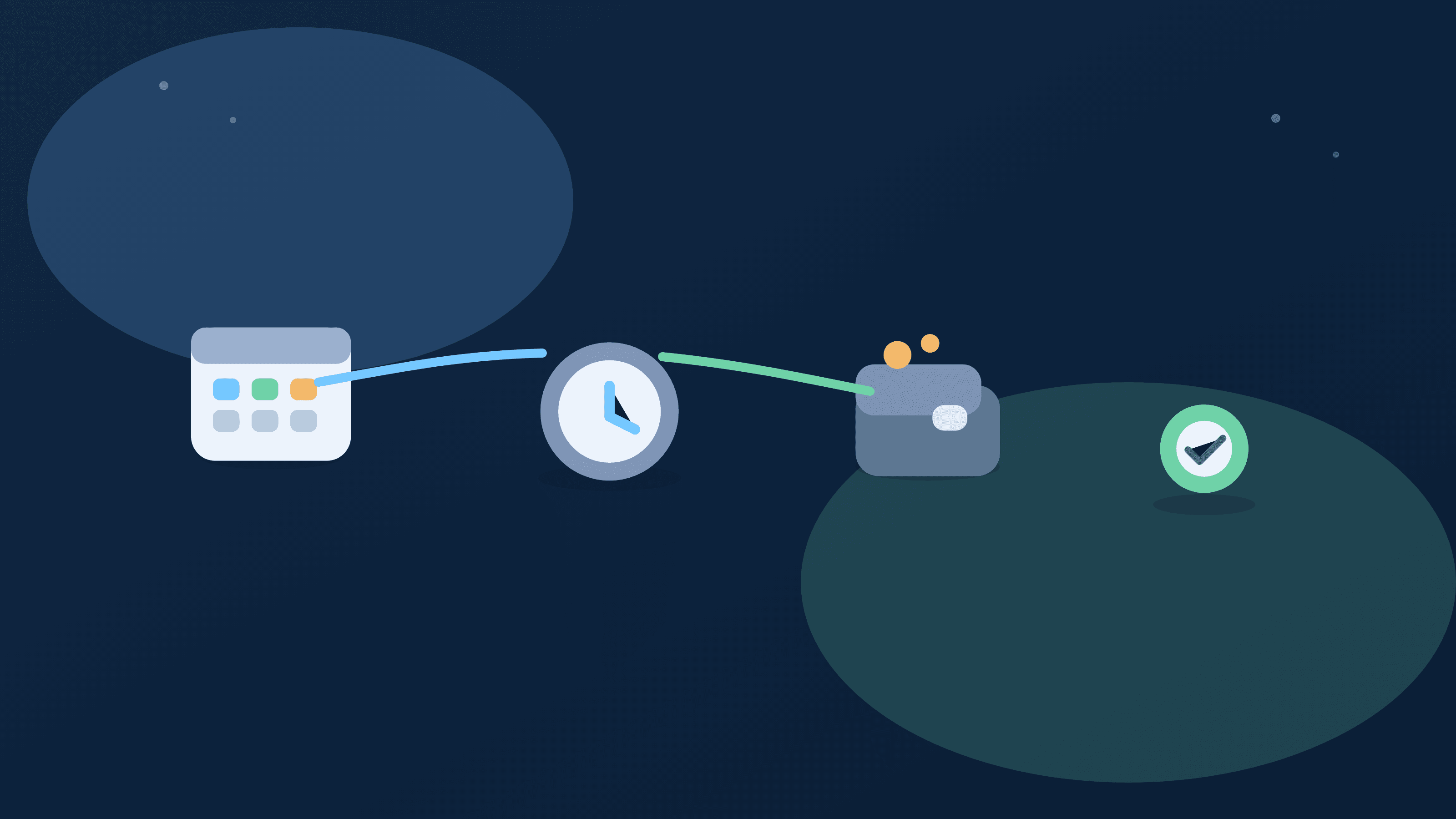 Abstract bill-to-payday mapping visual showing due-date sequence against near-term pay timing
