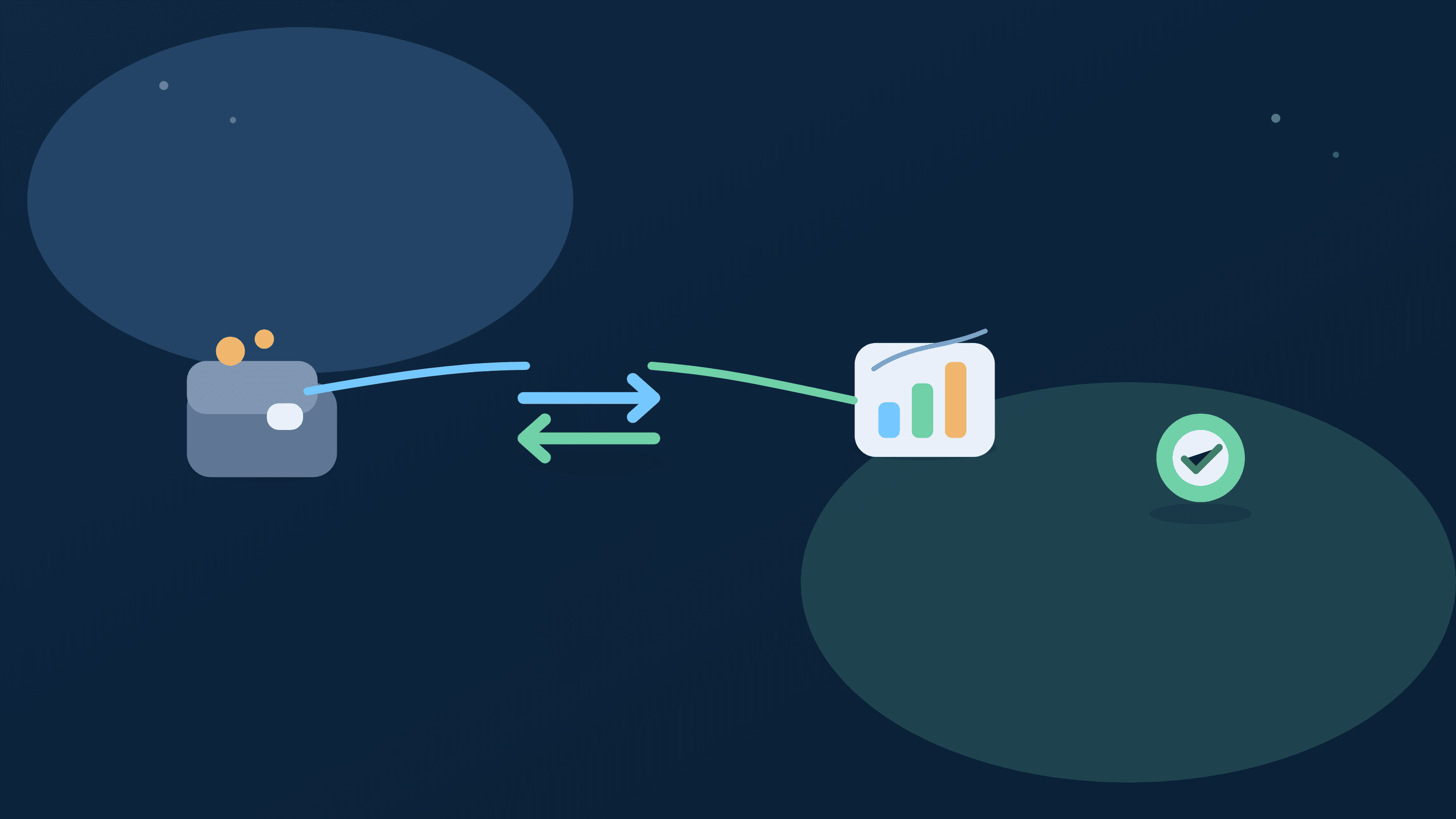 Abstract dual-lens planning visual comparing cash-flow timing with budget allocation decisions