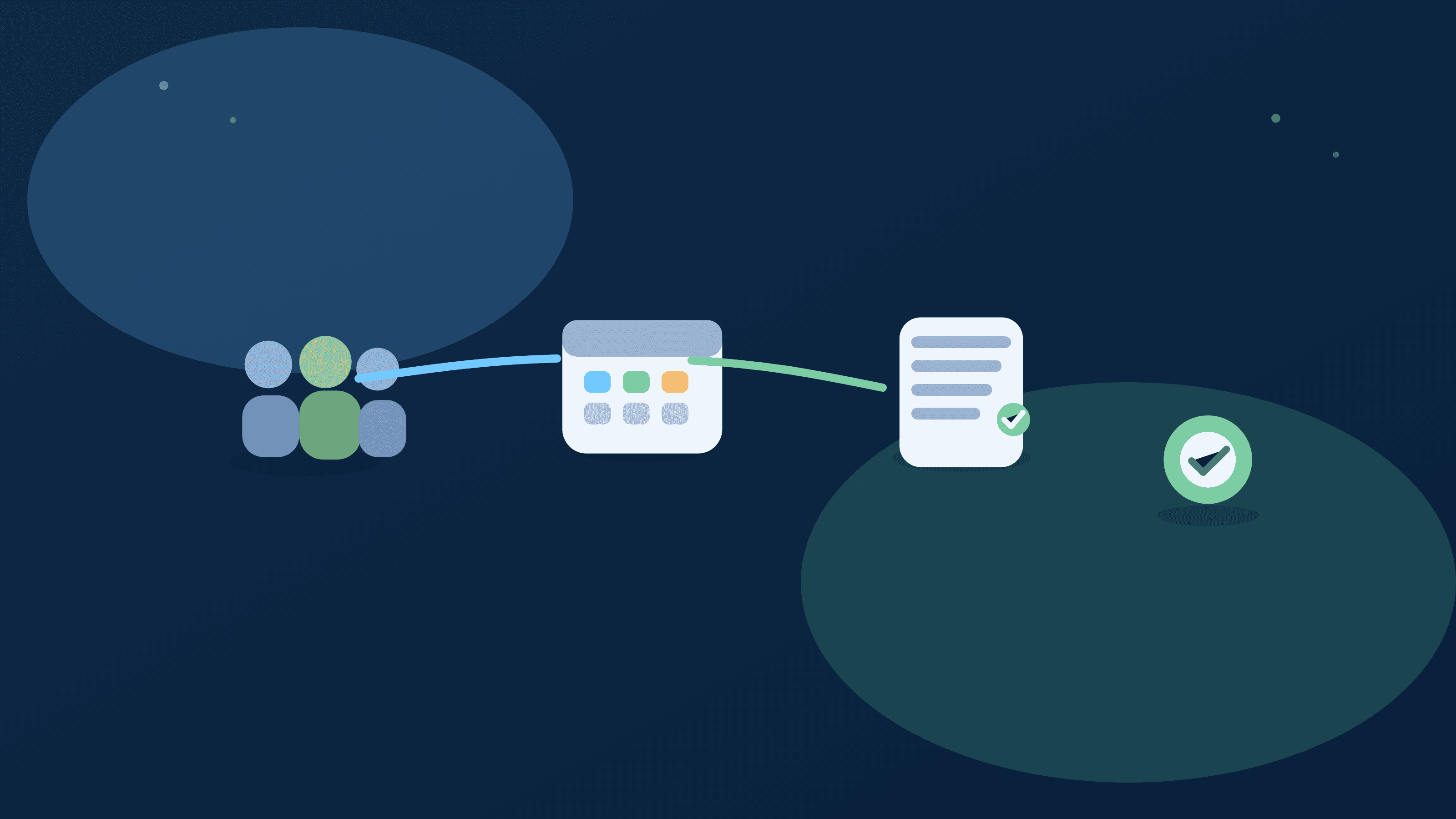 Abstract household setup workflow visual for recurring Patch maintenance and shared-finance clarity