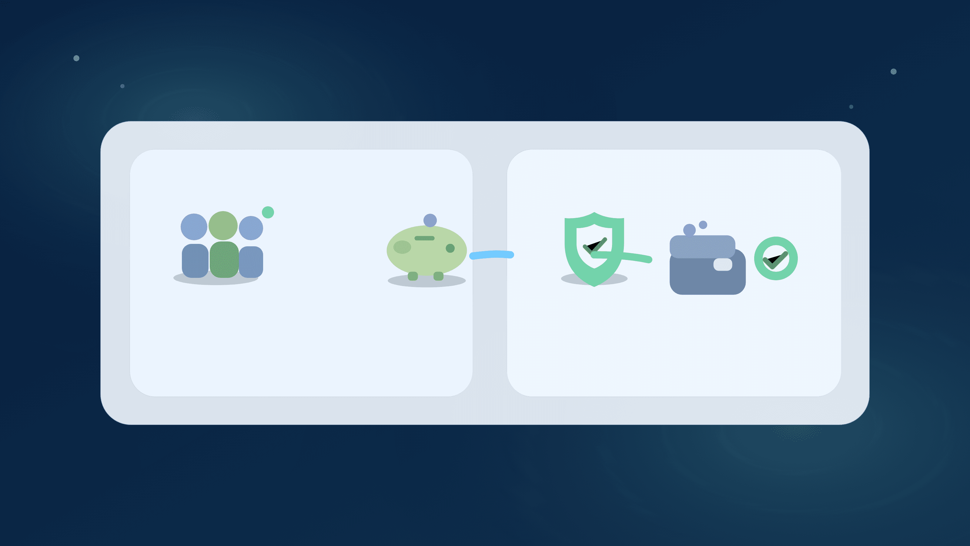 Generated illustration of two partners coordinating shared bills while keeping separate personal lanes