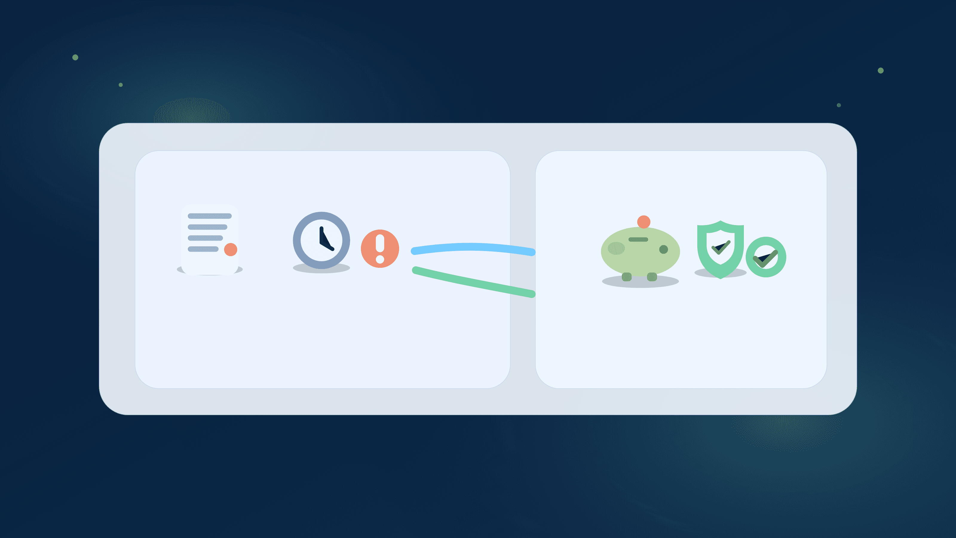 Illustration of variable gig-income stream being stabilized through a minimum-baseline buffer path