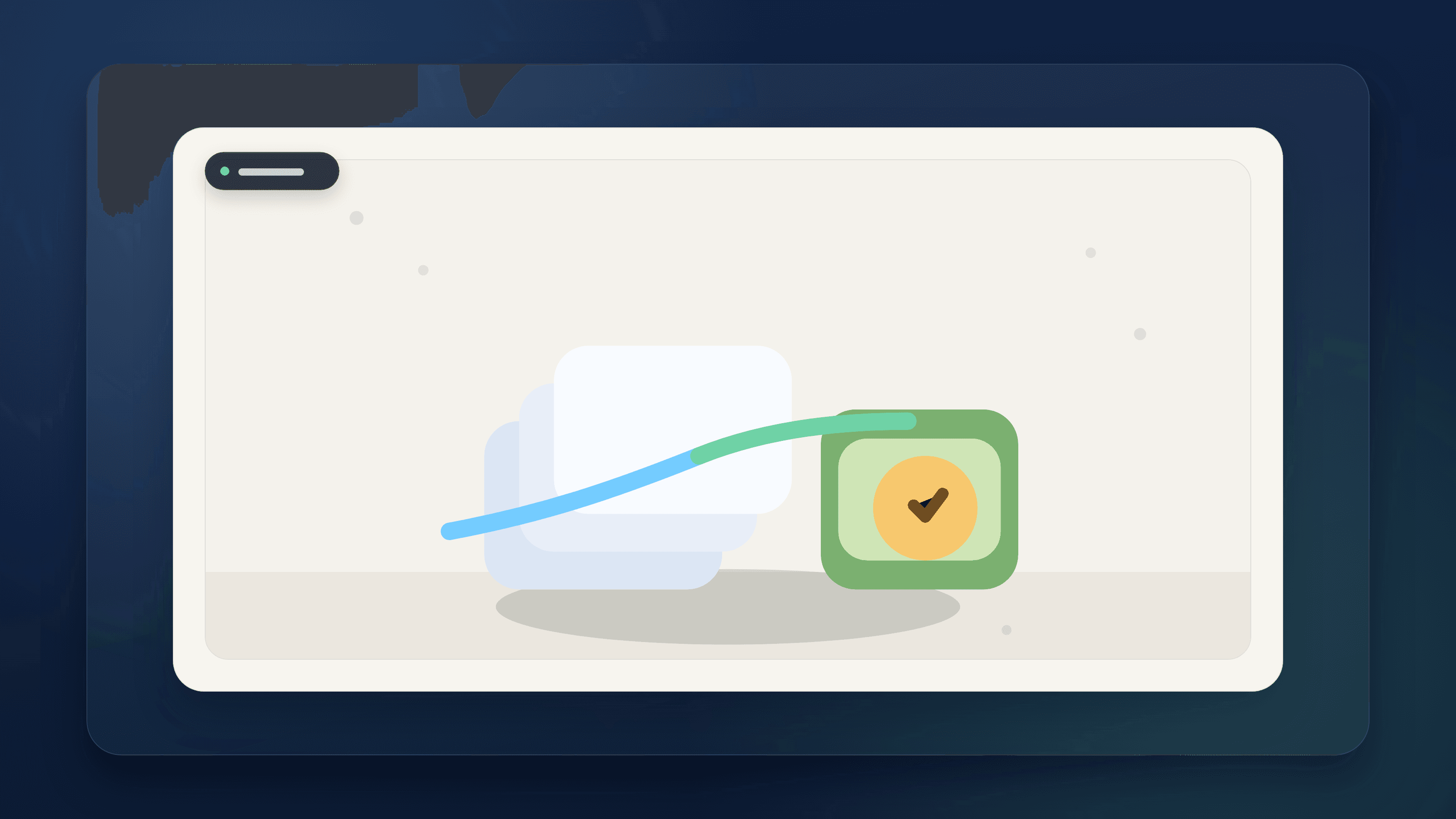 Generated illustration of account-switch lanes and recurring bill checkpoints