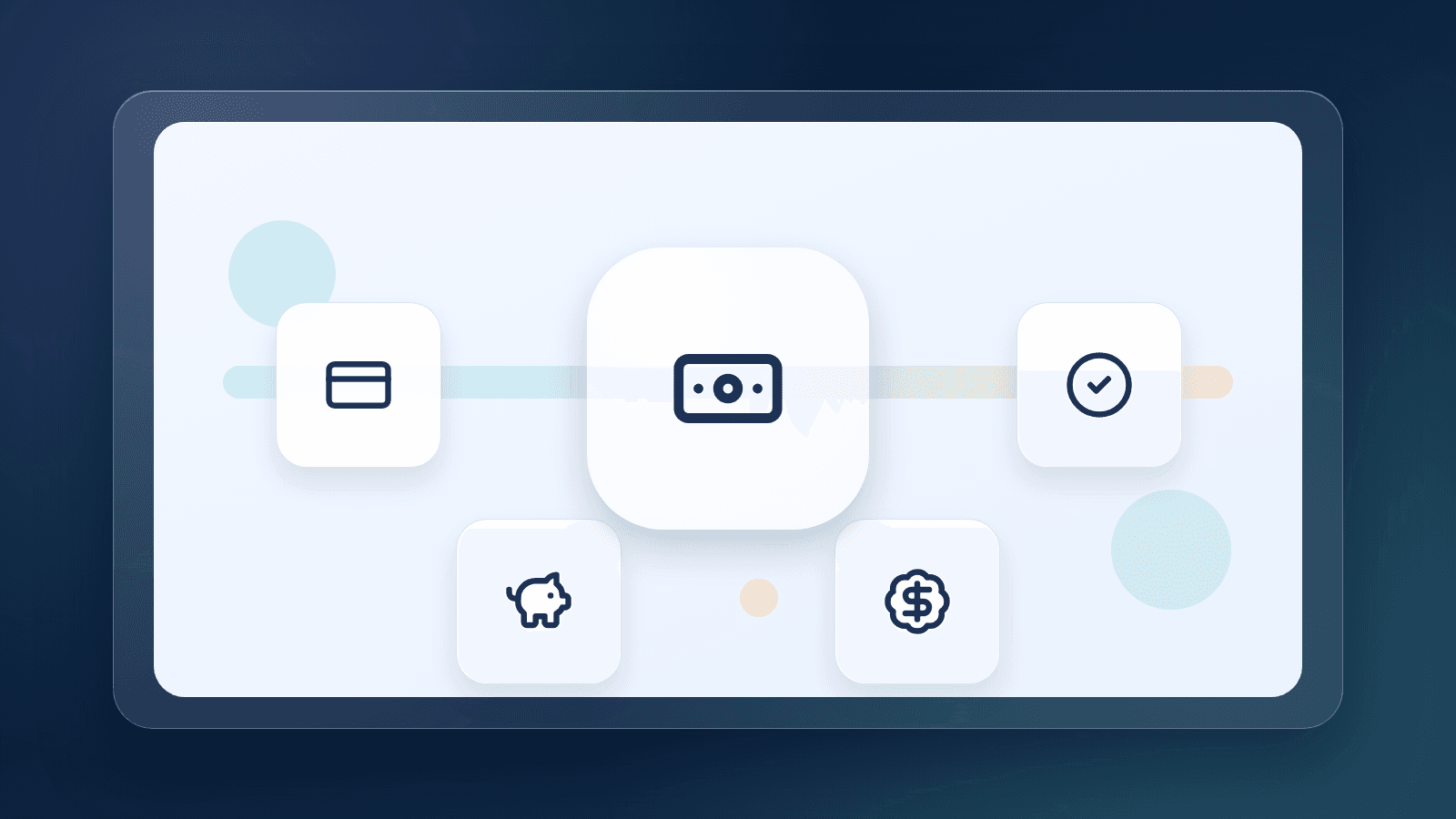 Illustration of paycheck funds branching into debt, buffer, and discretionary allocation lanes