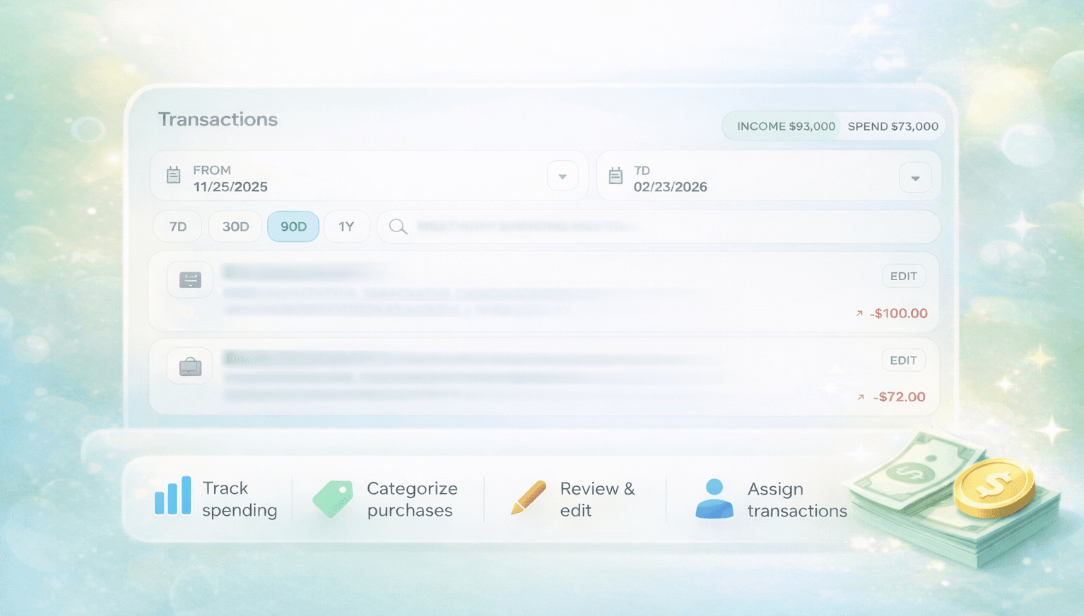 Stitch Money illustration showing secure bank account connection flow